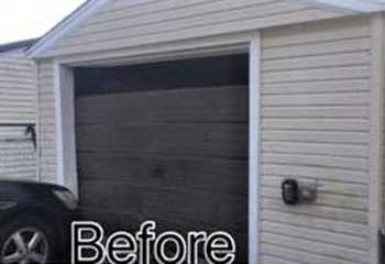 Newly installed brown steel garage door after professional replacement in Anaheim CA