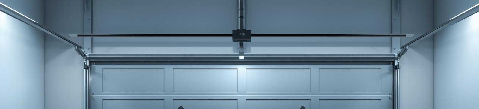 Sleek sectional garage door newly installed inside a bright, clean Anaheim garage, showcasing expert local installation